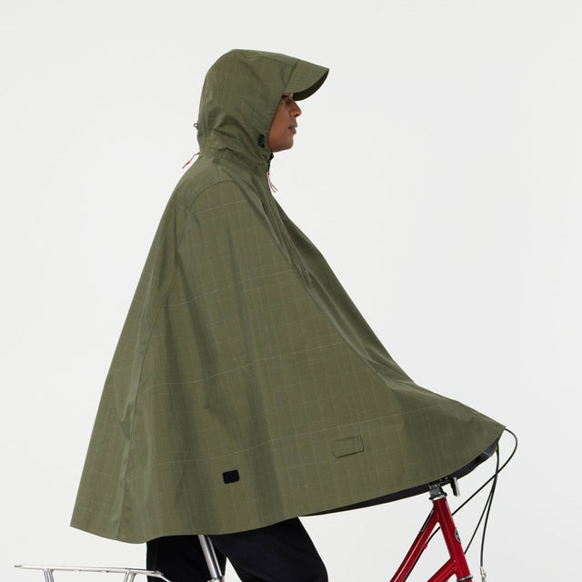 Cleverhood_Urbanaut Rain Cape Olive Glen Green