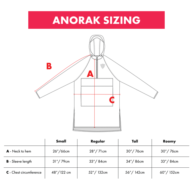 Anorak Size Chart Small Medium Large Roomy